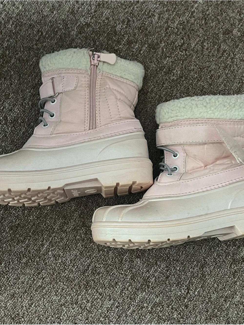 Cat & Jack Pink and Cream Kids Waterproof Winter Boots